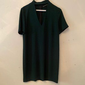 🎉ZARA Forest Green V-Neck Dress